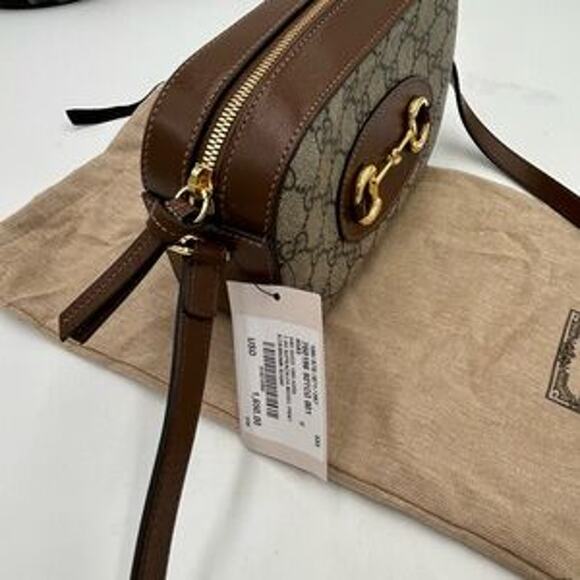 Women's Gucci Horsebit 1955 small shoulder bag GG Supreme made in Italy - Picture 15 of 16